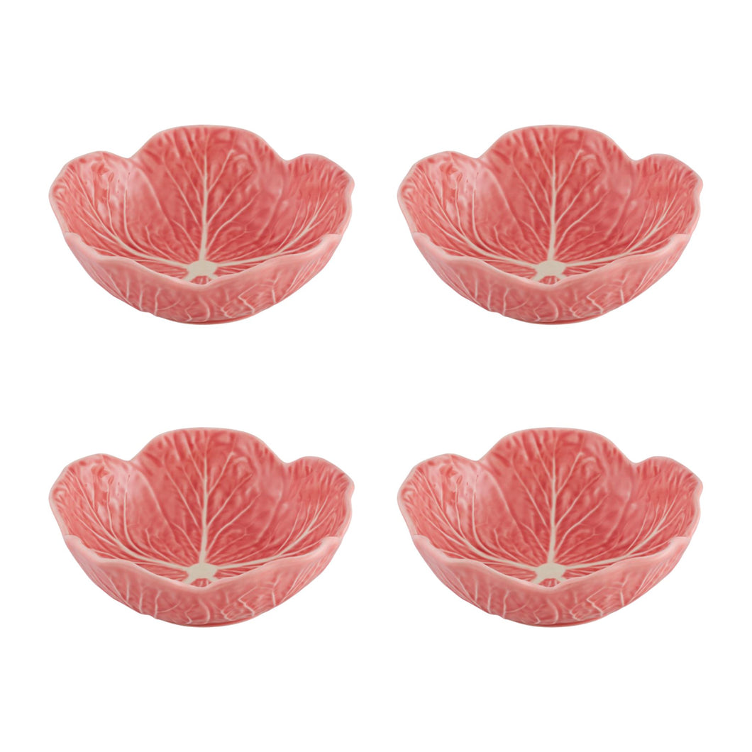 Bordallo Pinheiro Cabbage Pink Cereal Bowl, Set of 4