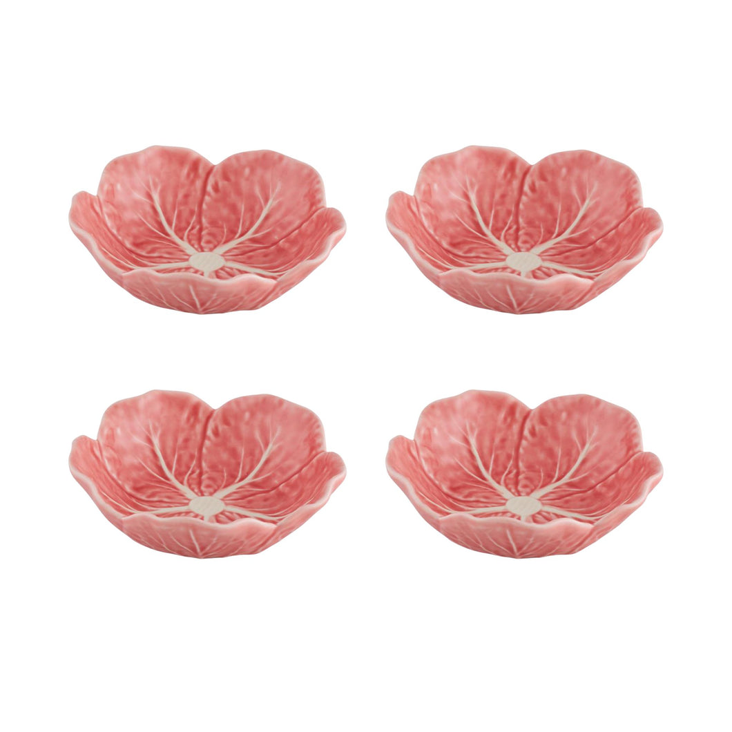 Bordallo Pinheiro Cabbage Pink Small Bowl, Set of 4