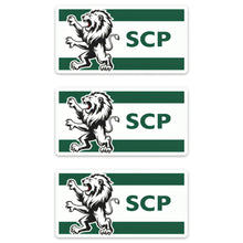 Load image into Gallery viewer, Sporting CP Lion Stickers – SCP Green &amp; White Design, Set of 3
