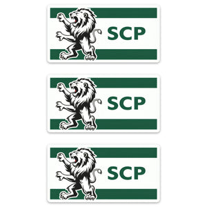 Sporting CP Lion Stickers – SCP Green & White Design, Set of 3