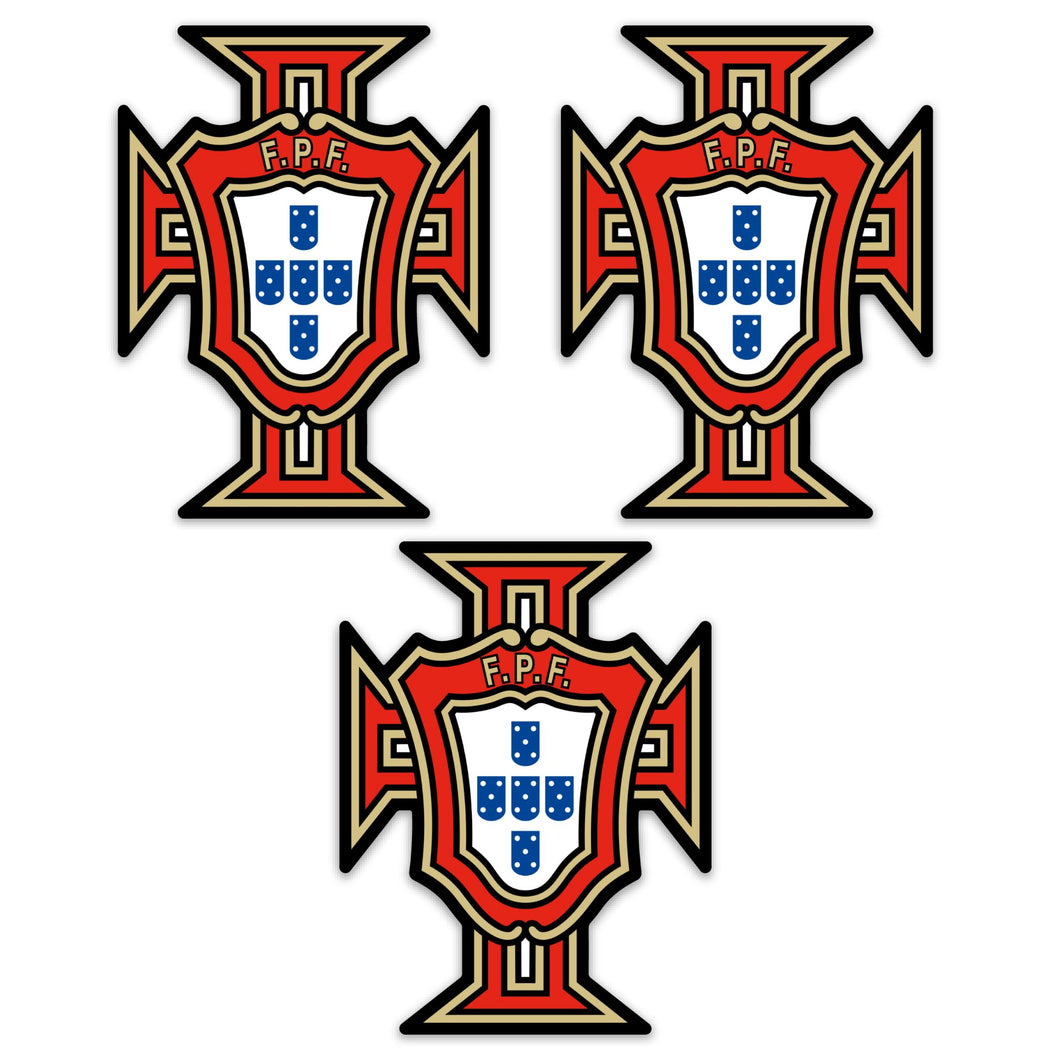 Portugal FPF Crest Stickers – Portuguese Football Federation Logo, Set of 3