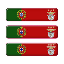 Load image into Gallery viewer, Portugal Rectangular Flag Domed Stickers – SL Benfica Design, Set of 3
