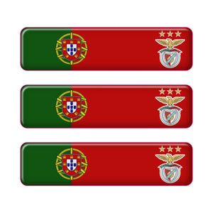 Portugal Rectangular Flag Domed Stickers – SL Benfica Design, Set of 3