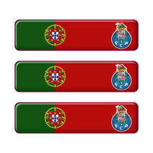 Load image into Gallery viewer, Portugal Rectangular Flag Domed Stickers – FC Porto Design, Set of 3

