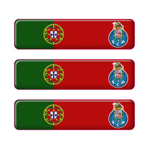 Portugal Rectangular Flag Domed Stickers – FC Porto Design, Set of 3