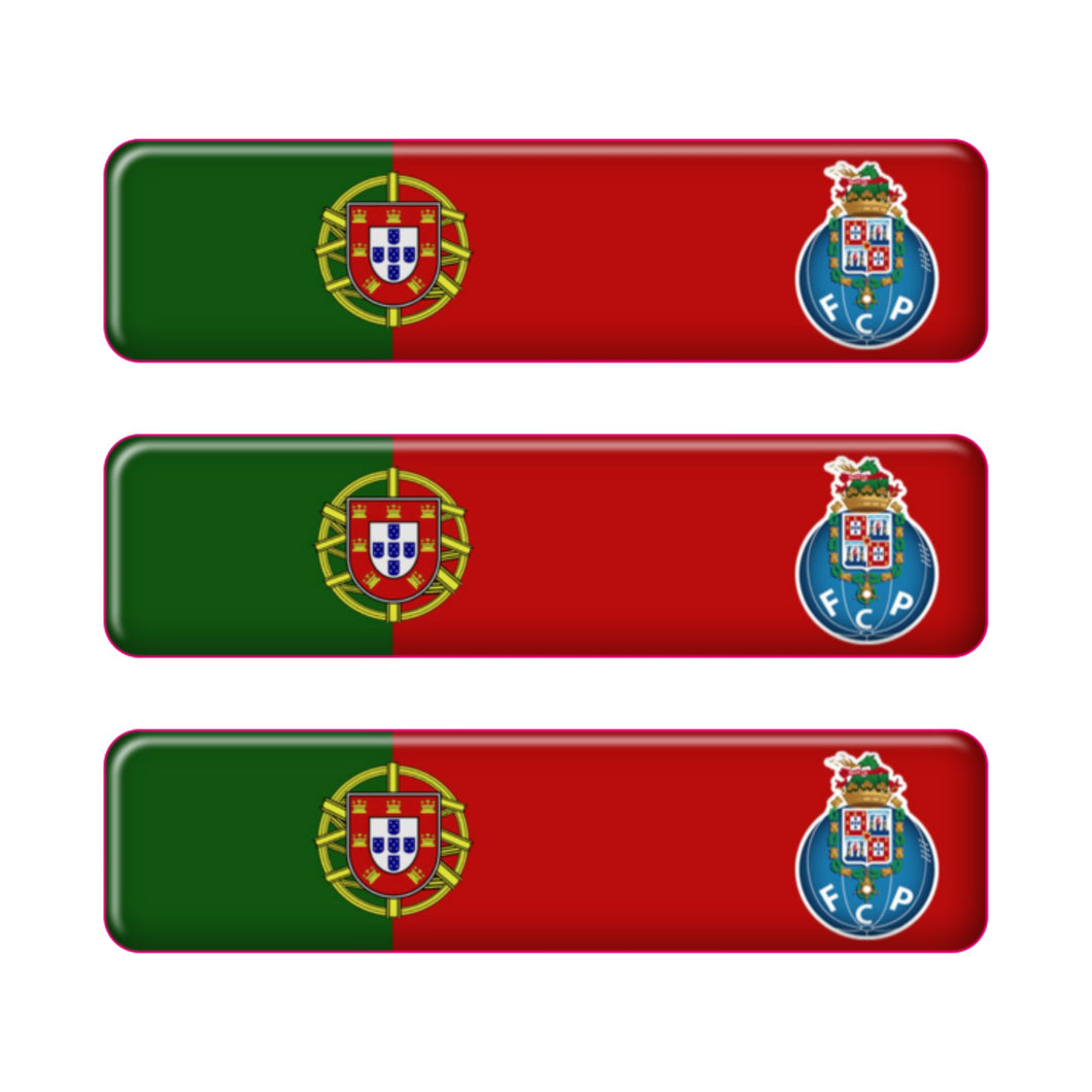 Portugal Rectangular Flag Domed Stickers – FC Porto Design, Set of 3