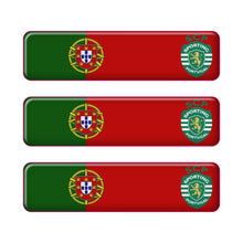 Load image into Gallery viewer, Portugal Rectangular Flag Domed Stickers – Sporting CP Design, Set of 3

