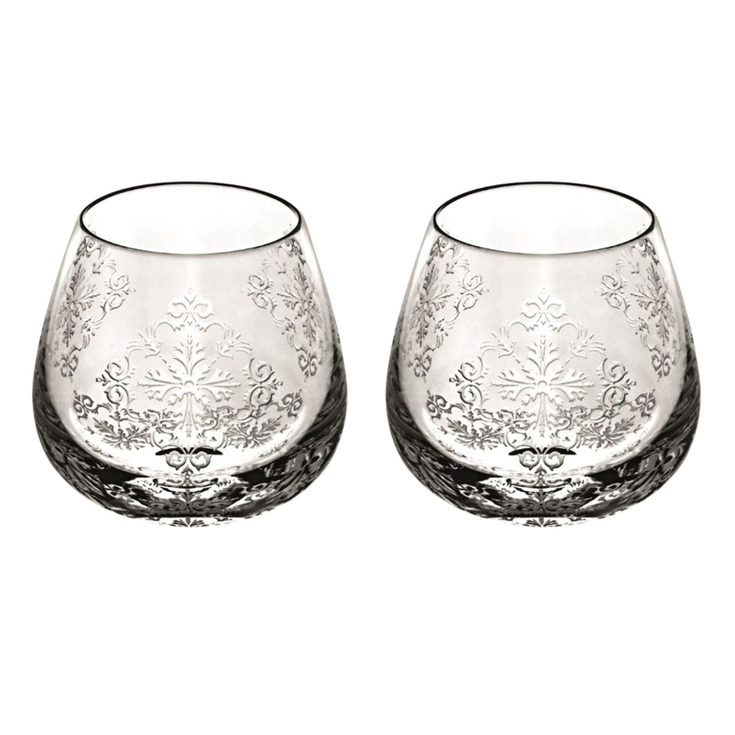 Vista Alegre Crystal Azul Old Fashioned Cups, Set of 2