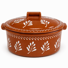 Load image into Gallery viewer, Socerâmica Hand-Painted Terracotta Cooking Pot with Lid, Made in Portugal
