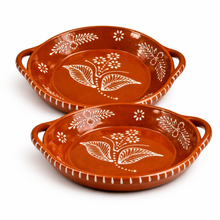 Load image into Gallery viewer, Socerâmica Hand-Painted Terracotta Frigideira Cooking &amp; Serving Dishes, Set of 2, Made in Portugal
