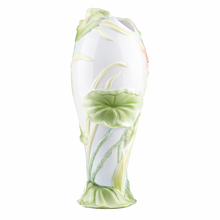 Load image into Gallery viewer, Dragonfly &amp; Lotus Porcelain Vase – Floral Decorative Vase
