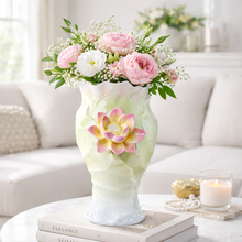 Load image into Gallery viewer, Lotus Flower Porcelain Vase - Floral Decorative Vase
