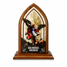 Load image into Gallery viewer, Saint Michael the Archangel Wooden Plaque - Catholic Religious Display
