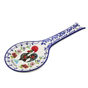 Hand-painted Decorative Ceramic Portuguese Good Luck Rooster Spoon Rest