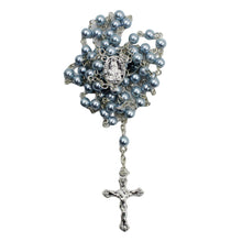 Load image into Gallery viewer, Our Lady of Fatima Made in Portugal Blue Pearl Shiny Beads Rosary
