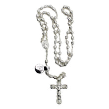 Load image into Gallery viewer, Silver Plated Circular Beads Made in Portugal Our Lady of Fatima Religious Necklace
