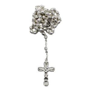 Silver Plated Circular Beads Made in Portugal Our Lady of Fatima Religious Necklace