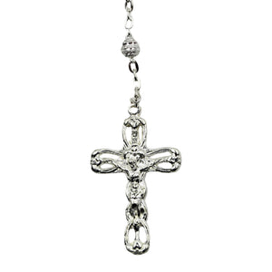 Silver Plated Circular Beads Made in Portugal Our Lady of Fatima Religious Necklace