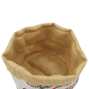 Traditional Portuguese Icons Red & Beige Bread Basket - Decorative Cotton Blend with Jute Interior