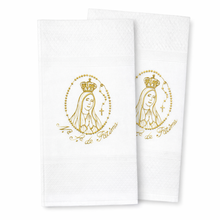 Load image into Gallery viewer, Portuguese Embroidered Cotton Tea Towels – Set of 2, 100% Cotton (28" x 20.5") - Our Lady of Fatima
