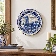 Load image into Gallery viewer, Hand-Painted Portuguese Ceramic Azulejo Plate – Fatima Design, 9.75"

