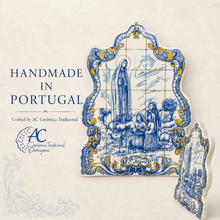 Load image into Gallery viewer, Our Lady of Fátima Ceramic Wall Plaque, Handmade in Portugal, 7.75"
