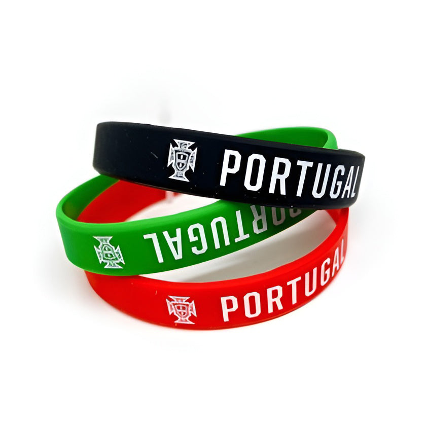 Pack of 3 FPF Portugal Silicone Wristbands in National Colors