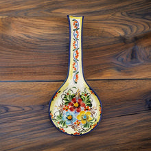 Load image into Gallery viewer, Hand-painted Decorative Ceramic Portuguese Yellow Floral Spoon Rest
