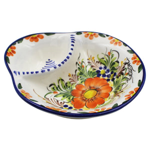 Hand-painted Decorative Ceramic Portuguese Blue Floral Olive Dish