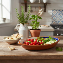 Load image into Gallery viewer, Xarazarte Primavera Floral Small Serving Platter, Hand-Painted Terracotta
