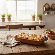 Load image into Gallery viewer, Xarazarte Primavera Floral Rectangular Baking Dish, Hand-Painted Terracotta
