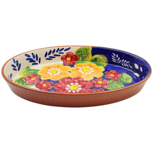 Load image into Gallery viewer, Xarazarte Primavera Floral Oval Serving Dish, Hand-Painted Terracotta
