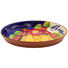 Load image into Gallery viewer, Xarazarte Primavera Floral Oval Serving Dish, Hand-Painted Terracotta
