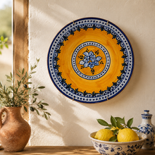 Load image into Gallery viewer, Xarazarte Azulejo Sol Wall Plate, Hand-Painted Terracotta
