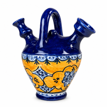 Load image into Gallery viewer, Xarazarte Azulejo Sol Decorative Piporro Jug, Hand-Painted Terracotta
