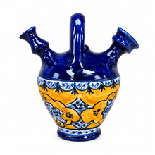 Load image into Gallery viewer, Xarazarte Azulejo Sol Decorative Piporro Jug, Hand-Painted Terracotta
