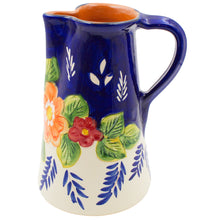 Load image into Gallery viewer, Xarazarte Primavera Floral Pitcher, Hand-Painted Terracotta
