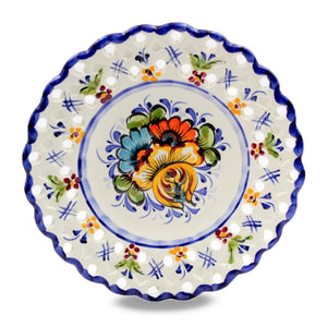 Hand-Painted Ceramic Floral Decorative Hanging Wall Plate