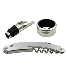 Load image into Gallery viewer, Black FPF Wine Tools Set, Drip Ring, Wine Pourer and Aerator, Bottle Opener
