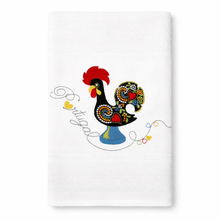 Load image into Gallery viewer, Portuguese Embroidered Cotton Tea Towels – Set of 2, 100% Cotton (28" x 20.5") - Portugal Rooster
