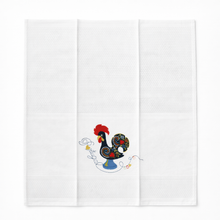 Load image into Gallery viewer, Portuguese Embroidered Cotton Tea Towels – Set of 2, 100% Cotton (28" x 20.5") - Portugal Rooster
