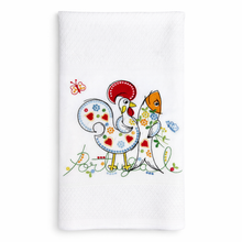 Load image into Gallery viewer, Portuguese Embroidered Cotton Tea Towels – Set of 2, 100% Cotton (28" x 20.5") - Rooster &amp; Sardine
