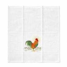 Load image into Gallery viewer, Portuguese Embroidered Cotton Tea Towels – Set of 2, 100% Cotton (28" x 20.5") - Crowing Rooster

