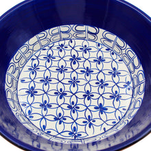 Load image into Gallery viewer, Xarazarte Geometric Blue Salad Bowl, Hand-Painted Terracotta
