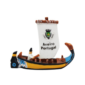 Traditional Aveiro Portugal Moliceiro Boat Figurine