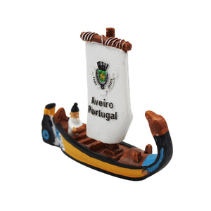 Traditional Aveiro Portugal Moliceiro Boat Figurine