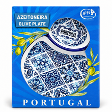 Load image into Gallery viewer, Portuguese Azulejo Ceramic Olive Dish with Pit Holder
