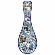 Load image into Gallery viewer, Portuguese Ceramic Spoon Rest – Portugal Icons Design, 10.5"

