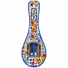 Load image into Gallery viewer, Portuguese Ceramic Spoon Rest – Azulejo Window Design, 10.5"
