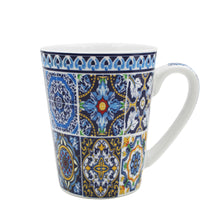 Load image into Gallery viewer, Traditional Blue Tile Azulejo Portuguese Ceramic Coffee Mug with Coaster
